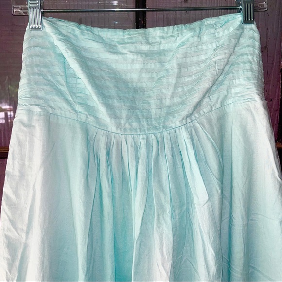J Crew dress (or cover-up), very light aqua color, pleated  bust and lace border - Picture 2 of 8